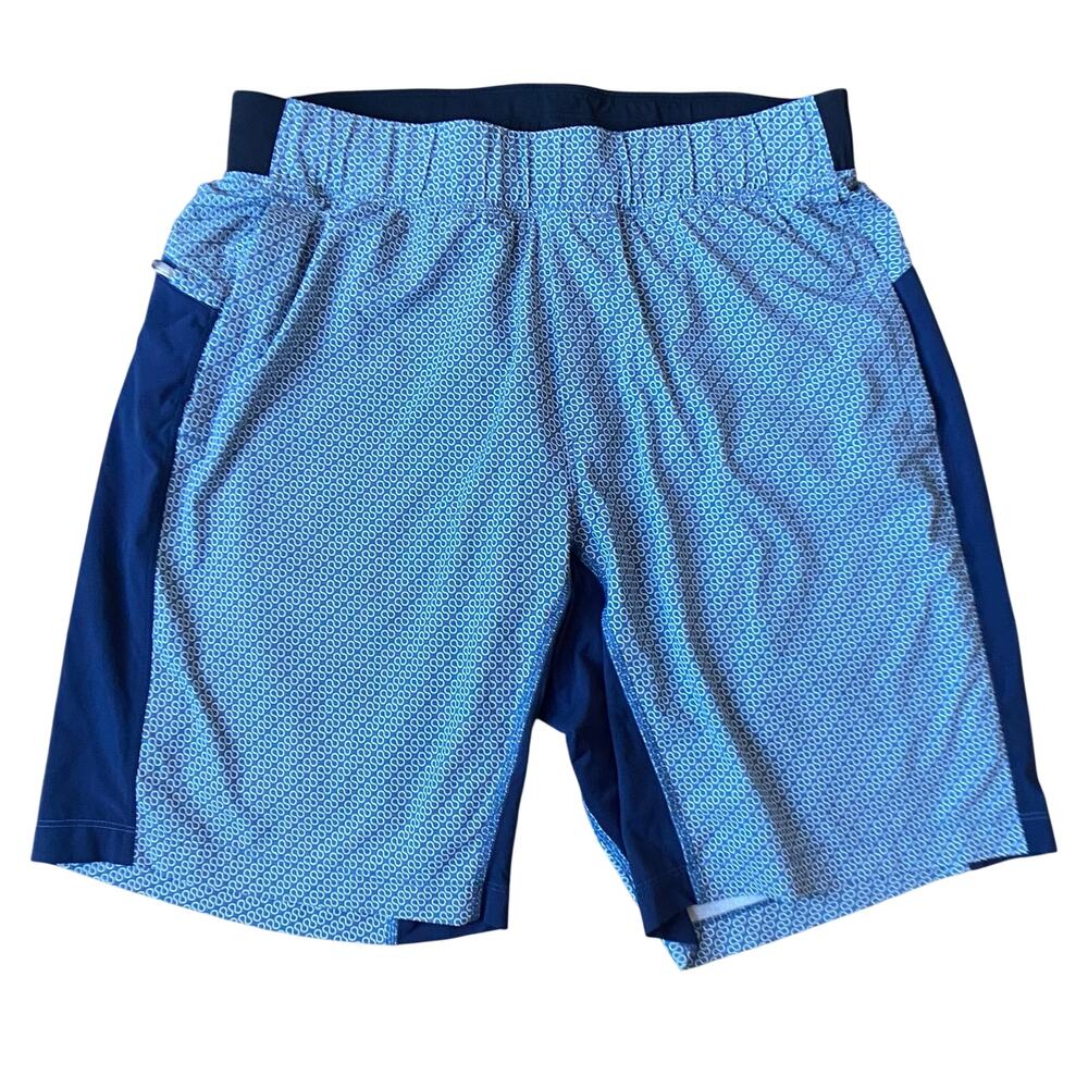 Lululemon Shorts 9" Men Sz L Blue Geometric Print